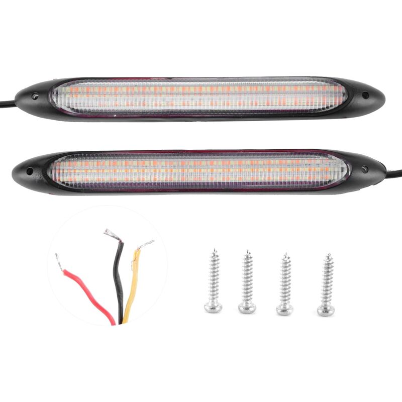 foto del prodotto fortuneville barra luminosa per marcia diurna per auto, 1 paio universale barra luminosa per marcia diurna a led indicatori di direzione ricambi