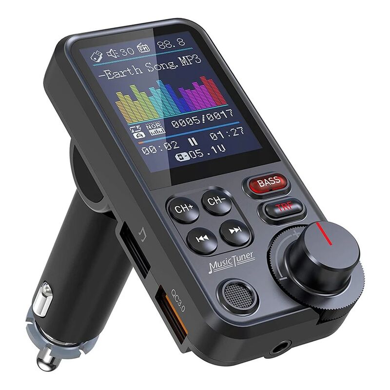 foto del prodotto fortuneville bluetooth 5.0 dc9 28v bt93 lettore musicale mp3 wireless trasmettitore fm carica audio vivavoce per auto lettore musicale mp3