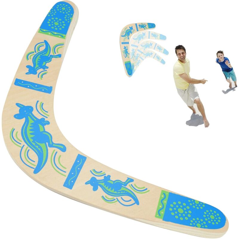 foto del prodotto fortuneville boomerang, giocattolo boomerang per bambini, boomerang in legno inizia a girare a forma di v, boomerang lancio volante giocattolo per
