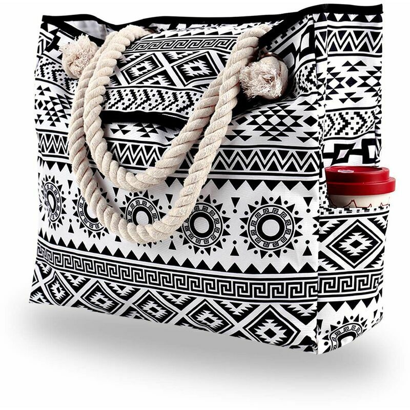 foto del prodotto fortuneville borsa da spiaggia extra large per donna, tote oversize in tela resistente alla sabbia con tasche per palestra, yoga, piscina,