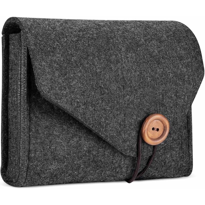 foto del prodotto fortuneville borsa organizer per mouse e caricabatterie, custodia protettiva classica in feltro 2 scomparti, senza perdere per riporre accessori
