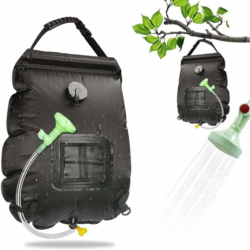 foto del prodotto fortuneville borsa per doccia solare da campeggio, borsa per doccia solare da 20 litri, portatile, doccia esterna pieghevole con soffione