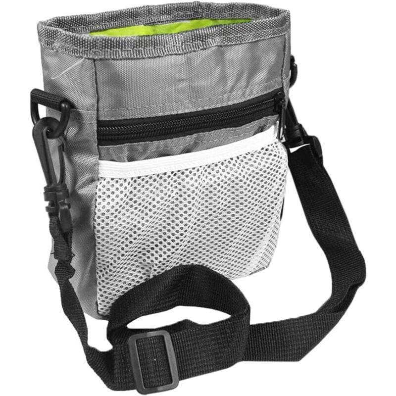 foto del prodotto fortuneville borsa per dolcetti per cani, borsa per addestramento per cani, borsa a tracolla regolabile con dispenser per sacchetti per escrementi,