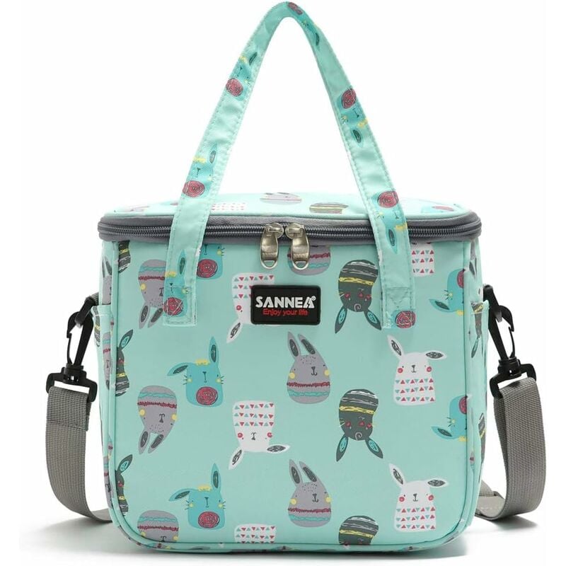 foto del prodotto fortuneville borsa termica per donne borsa per il pranzo riutilizzabile borsa frigo con cinghia regolabile e chiusura con cerniera per donna e