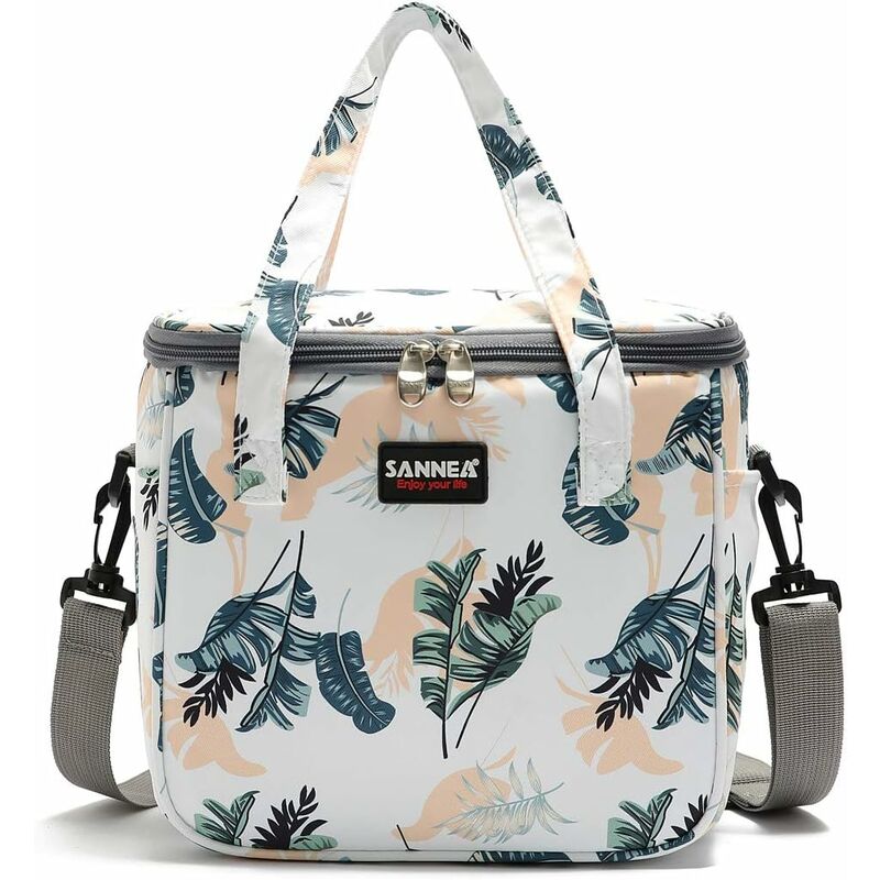 foto del prodotto fortuneville borsa termica per donne borsa per il pranzo riutilizzabile borsa frigo con cinghia regolabile e chiusura con cerniera per donna e