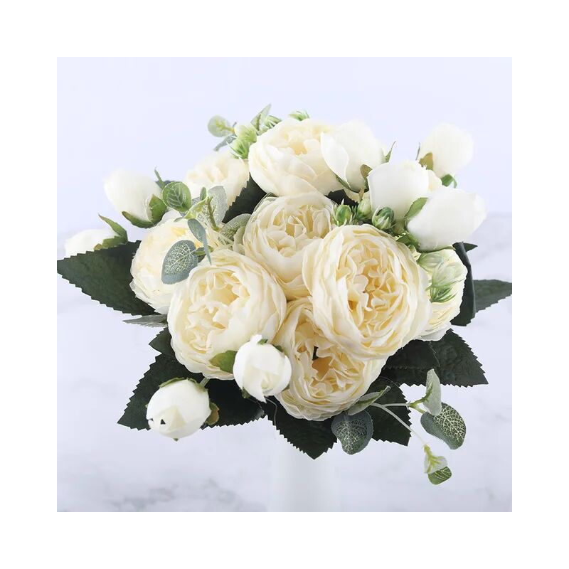 foto del prodotto fortuneville bouquet di fiori artificiali di peonia di seta rosa rosa da 30 cm 5 grandi teste e 4 boccioli fiori finti economici per la decorazione
