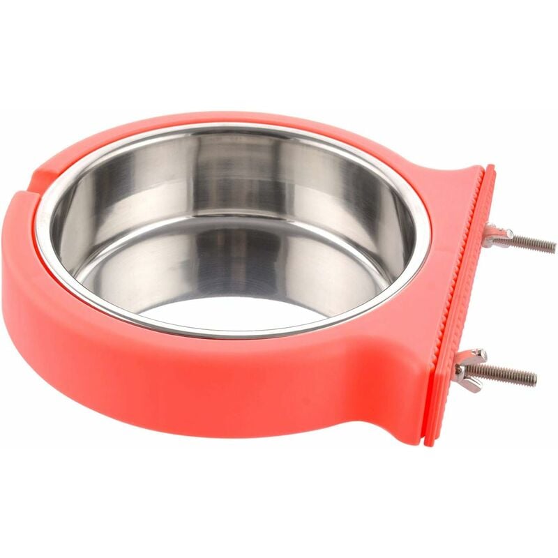 foto del prodotto fortuneville cage bol d alimentation pour animaux de compagnie suspendu cage amovible en acier inoxydable nourriture eau bleu bol chien chat petit