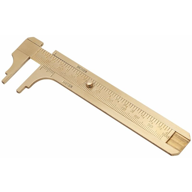 foto del prodotto fortuneville calibro a corsoio in ottone calibro a corsoio righello strumento di misurazione mini righello tascabile doppia scala mm pollice 100