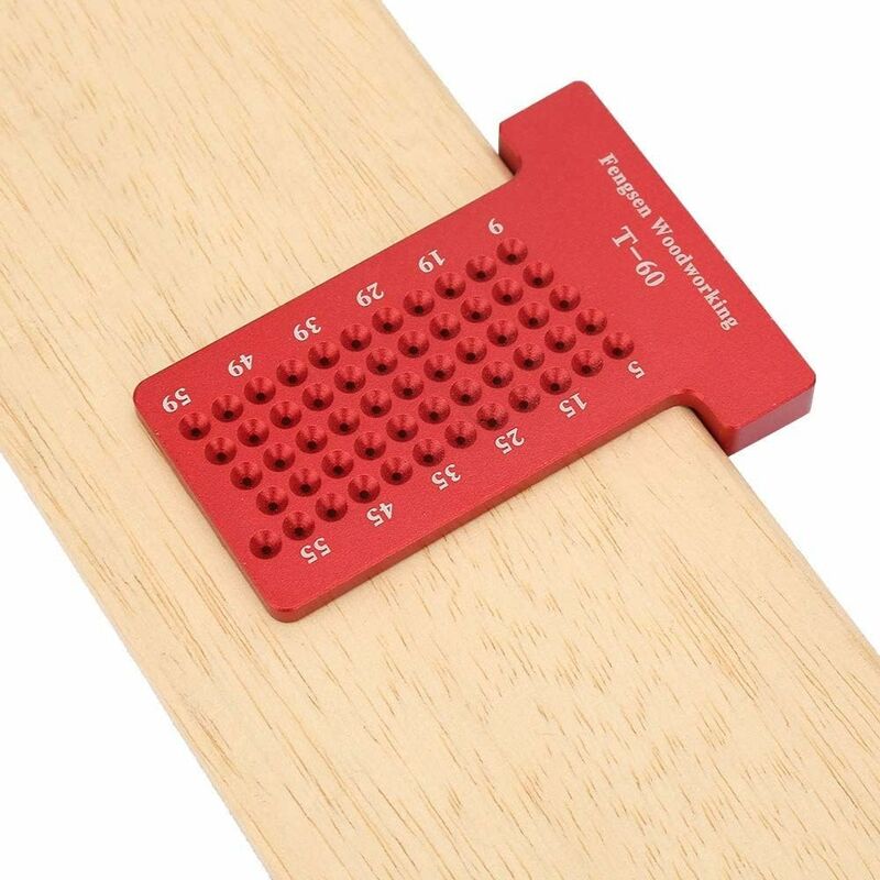 foto del prodotto fortuneville calibro da carpentiere, strumento di marcatura da carpentiere per calibro fori in lega di alluminio rosso 
