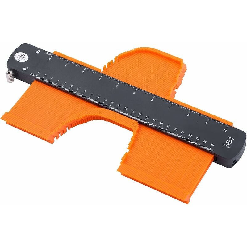 foto del prodotto fortuneville calibro di contorno copiatrice di contorni da 10 250 mm con marcatura della copiatrice a forma di blocco regolabile, strumento