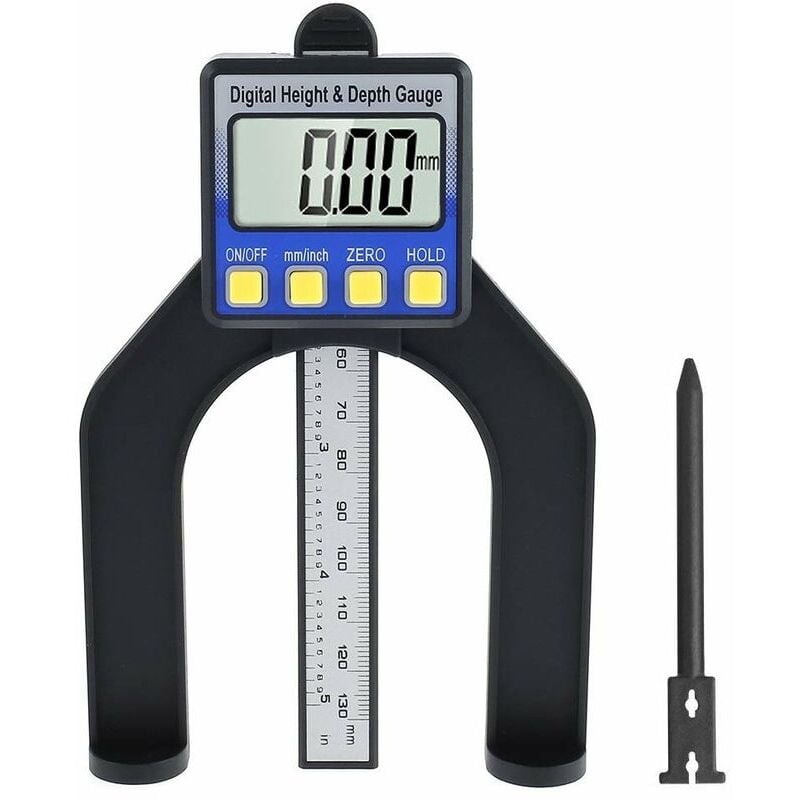 foto del prodotto fortuneville calibro di profondit digitale 80 mm calibro di altezza e profondit per carpenteria con asta di profondit piedini magnetici funzione