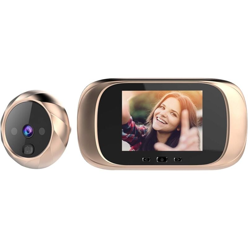 foto del prodotto fortuneville campanello intelligente cat s eye, campanello wireless con fotocamera, schermo lcd tft da 2,8 pollici, visione notturna a infrarossi,