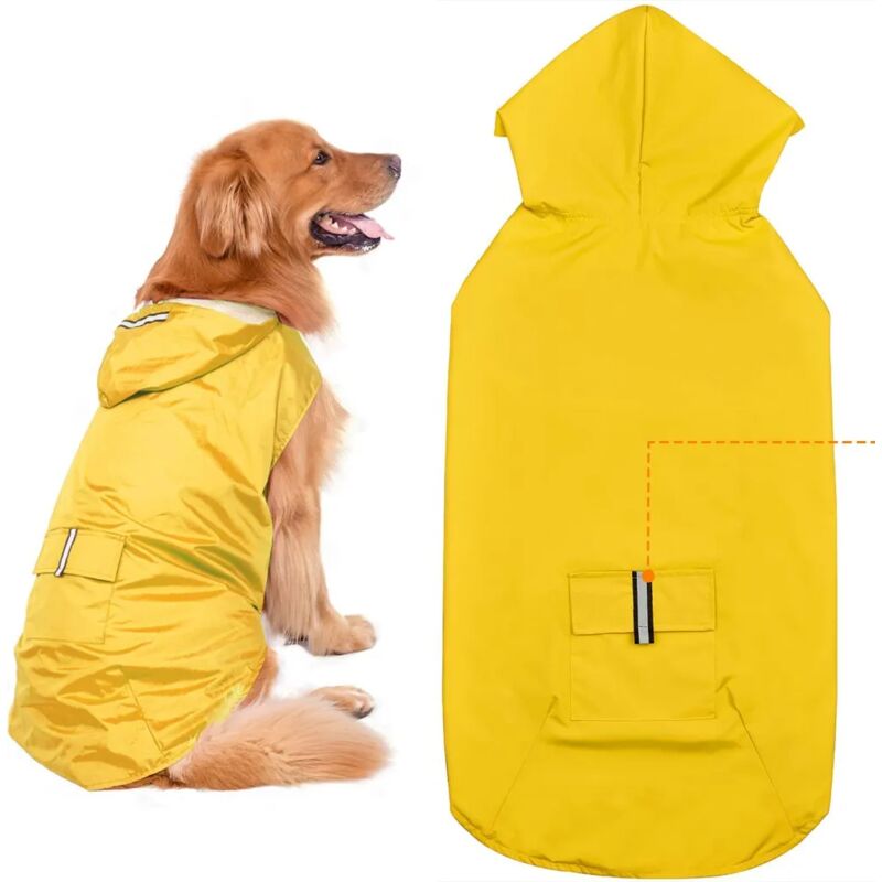 foto del prodotto fortuneville cappotto per cani impermeabile, calda giacca invernale antivento per cani di taglia medio grande con strisce riflettenti di sicurezza