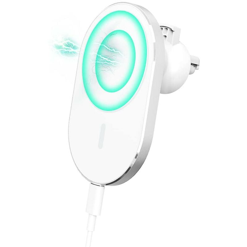 foto del prodotto fortuneville caricabatterie per auto wireless magnetico, supporto per telefono per auto con ricarica rapida da 15 w, supporto per iphone 8 e