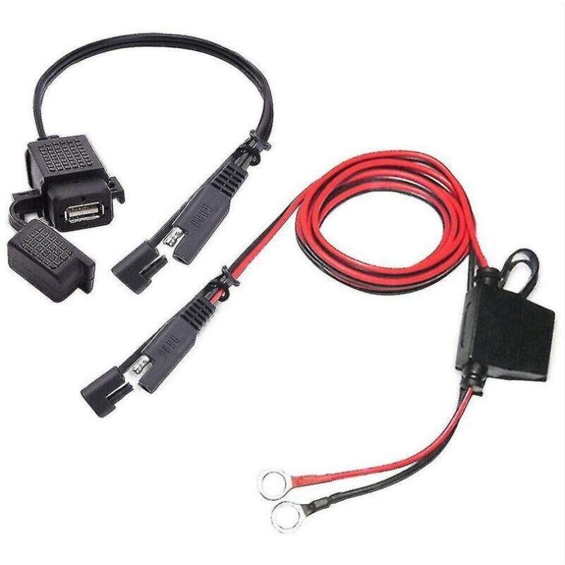 foto del prodotto fortuneville caricabatterie usb per motocicletta cavo adattatore sae a usb sgancio rapido sae porta usb 2.1a impermeabile
