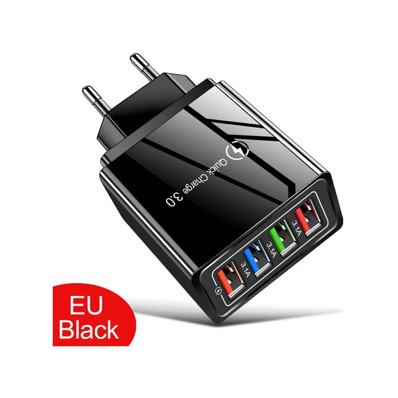 foto del prodotto fortuneville caricabatterie usb quick charge 3.0 eu plug per adattatore telefonico per iphone 12 pro max tablet caricabatterie portatile da parete