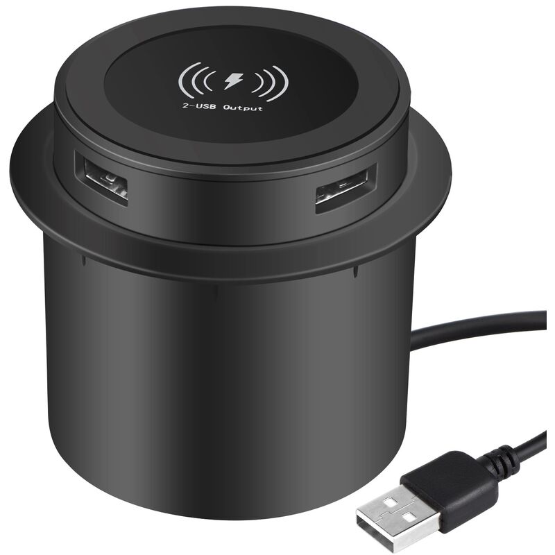 foto del prodotto fortuneville caricabatterie wireless veloce pop up da tavolo caricabatterie wireless veloce integrato con porta usb universale da 30 w per