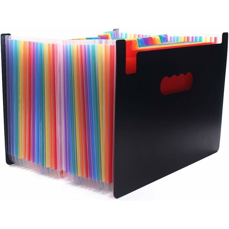 foto del prodotto fortuneville cartella portadocumenti espandibile, 24 tasche cartella per documenti a fisarmonica arcobaleno cartella portadocumenti a4 24 tasche