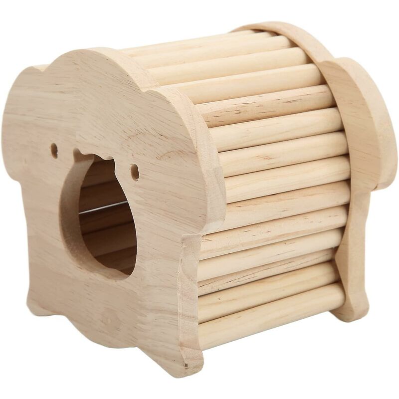 foto del prodotto fortuneville casetta in legno, habitat di nidificazione in legno a forma di testa di maiale, capanna per criceti, nascondiglio per piccoli animali