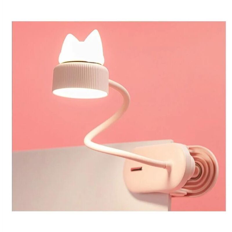foto del prodotto fortuneville catlight luce notturna flessibile originale con clip con batteria ricaricabile usb luce di lettura a led e lampada da scrivania per