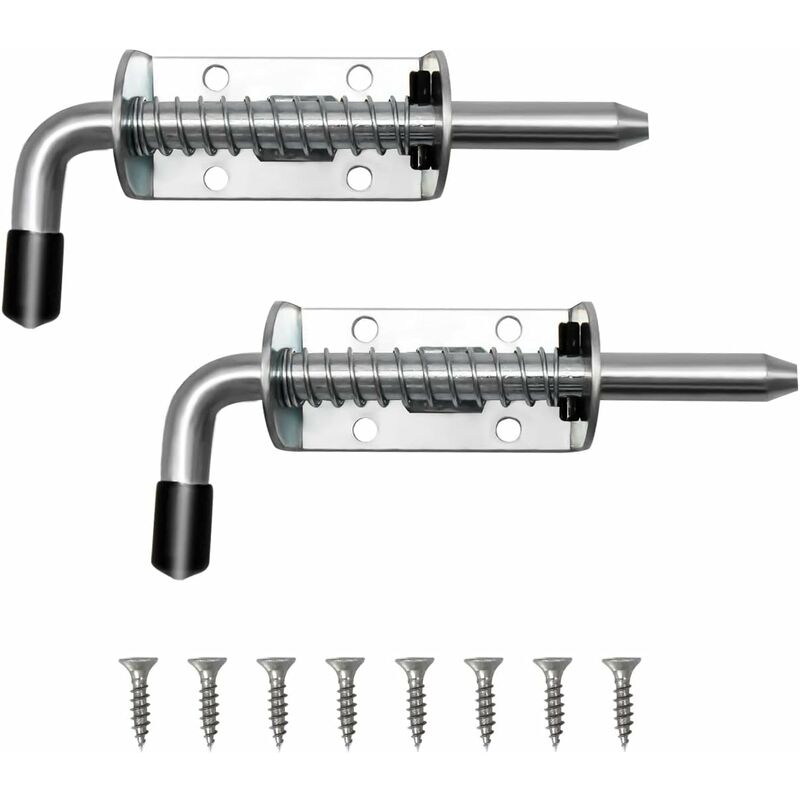 foto del prodotto fortuneville chiusura a molla 130 mm, 2 pezzi chiusura per porta in argento ad alta resistenza, chiavistello per garage, capannone, fienile,