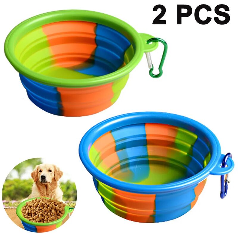 foto del prodotto fortuneville ciotola per cani ciotole per alimenti pieghevoli in silicone ciotole da viaggio ciotola per bere a tenuta stagna cane in movimento con