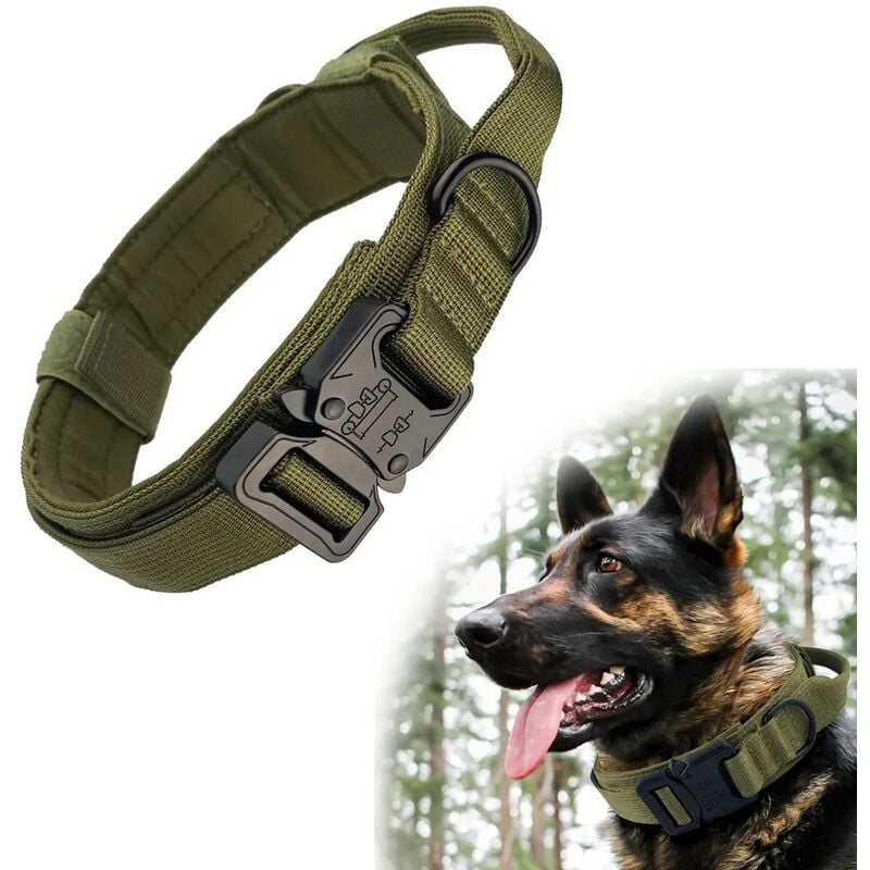 foto del prodotto fortuneville collare per cani, collare militare, collare tattico per cani con manico, per cani di taglia media, addestramento alla caccia, con