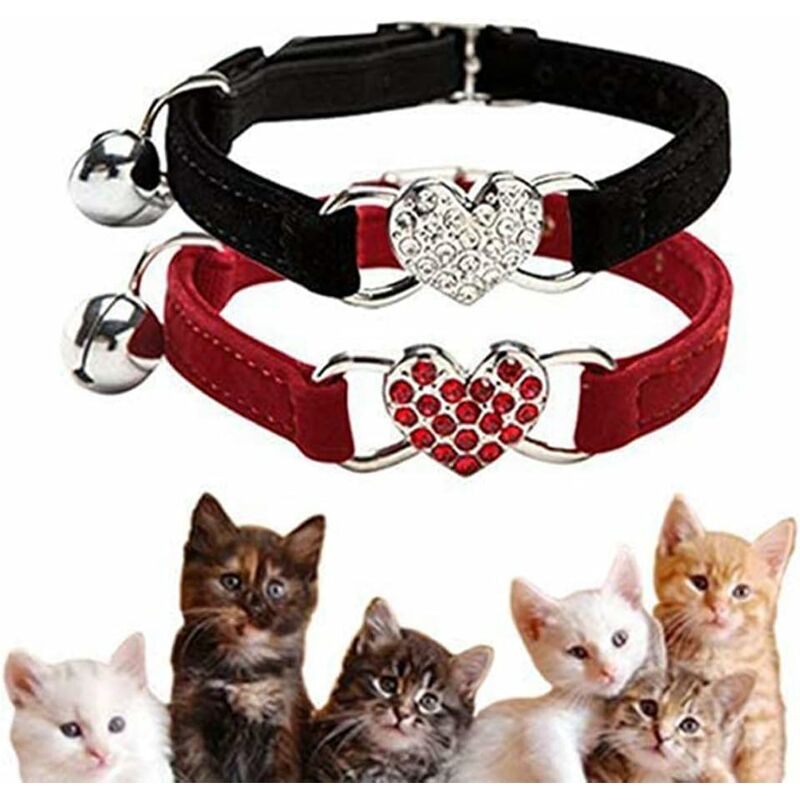 foto del prodotto fortuneville collare per gatto regolabile rosso e nero 2 pezzi 20 cm 28 cm 