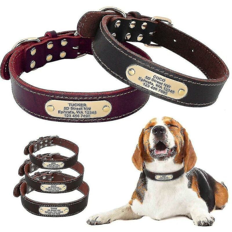 foto del prodotto fortuneville collari per cani in pelle personalizzati collari per cani di taglia media personalizzati collari per cani di grandi dimensioni