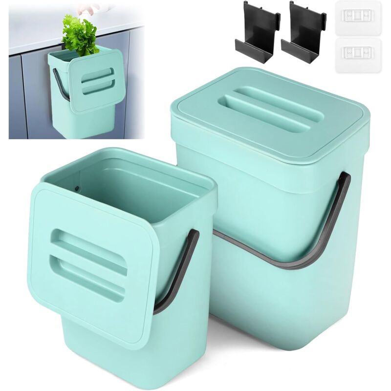 foto del prodotto fortuneville compostiera da cucina con coperchio, pattumiera per compostiera da cucina 3l 5l, compostiera da cucina, contenitori per compostiera