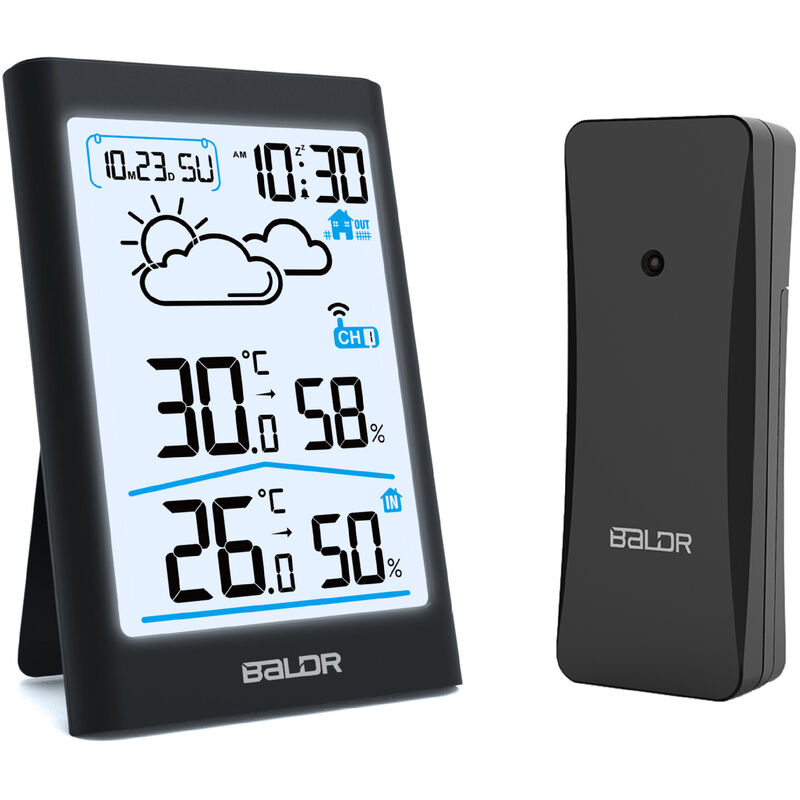 foto del prodotto fortuneville compteur de temp rature et d humidit int rieure et ext rieure domestique station m t o sans fil affichage grand cran lcd pr visions
