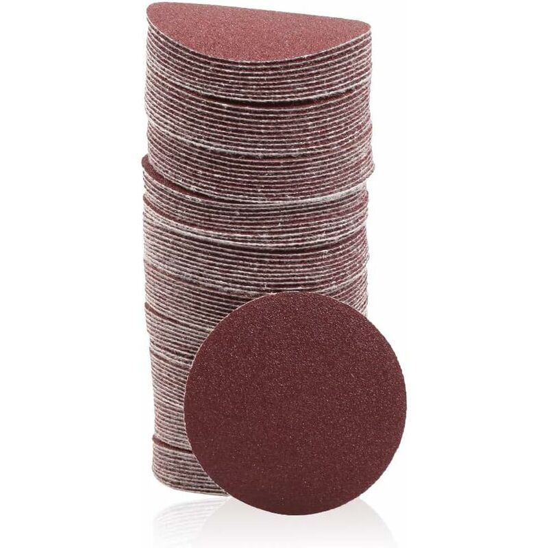 foto del prodotto fortuneville confezione da 100 dischi abrasivi da 5,1 cm per levigatrice per legno, grana 80, con gancio e anello, per trapano, utensili rotanti