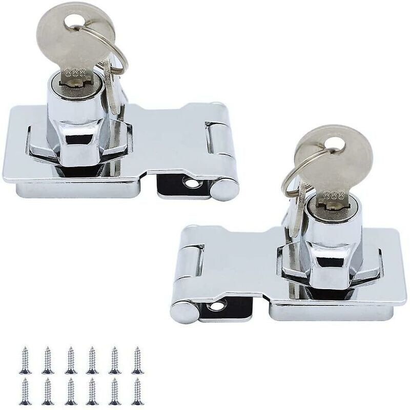 foto del prodotto fortuneville confezione da 2 lucchetti in metallo con chiusura a scatto da 65 mm, con lucchetto e chiave, hardware placcato