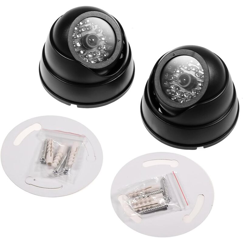 foto del prodotto fortuneville confezione da 2 telecamere dome virtuali finte telecamere di sorveglianza per interni di sicurezza cctv wireless virtuali con led