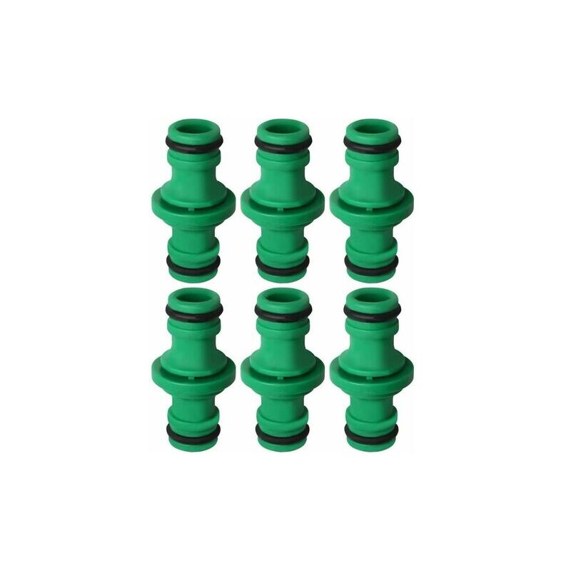 foto del prodotto fortuneville connettore doppio per tubo flessibile, connettore per tubo flessibile in plastica per tubo da giardino, 6 pezzi verde 