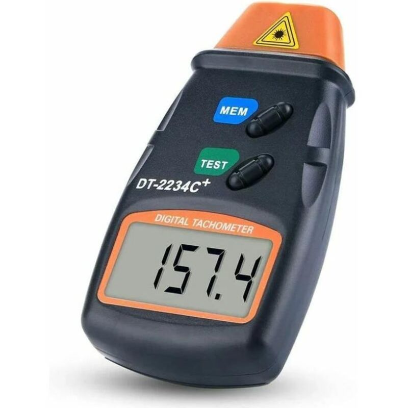 foto del prodotto fortuneville contagiri digitale, contagiri senza contatto, contagiri digitale lcd, gamma contagiri 2,5 rpm 99,999 rpm, con 3 strisce riflettenti e