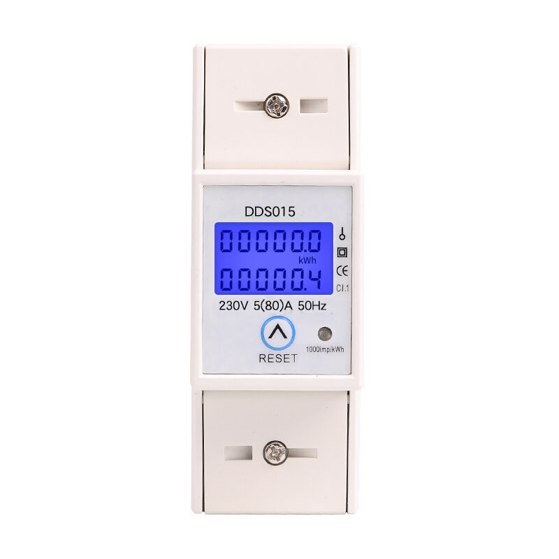 foto del prodotto fortuneville contatore di energia monofase 5 80a 230v 50hz contatore di energia monofase retroilluminato lcd, contatore kwh con montaggio su guida