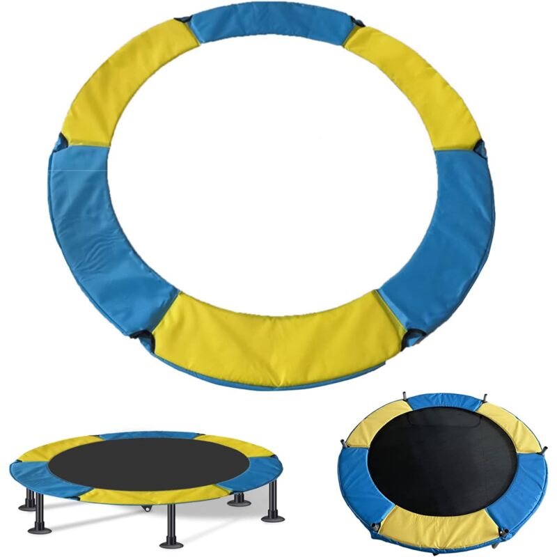 foto del prodotto fortuneville copertura di sicurezza per trampolino copertura a molla tappetino di ricambio per trampolino colori misti giallo e blu 1,5 m