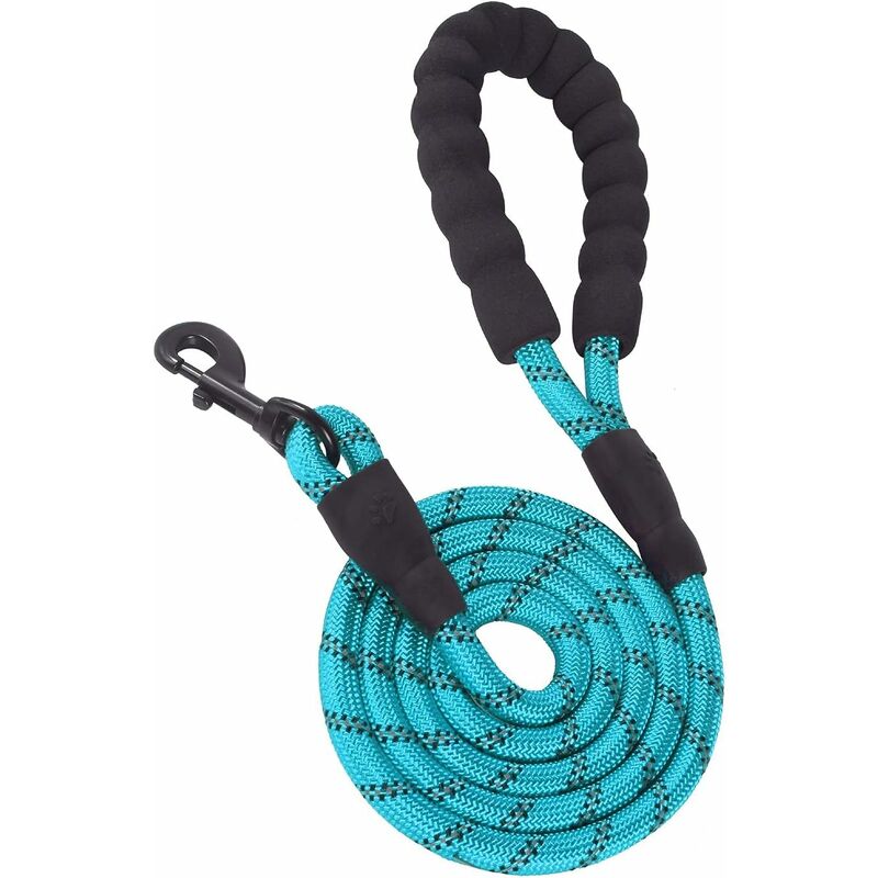 foto del prodotto fortuneville corda per cani in nylon resistente con comoda impugnatura imbottita e filo altamente riflettente per cani di taglia piccola, media e