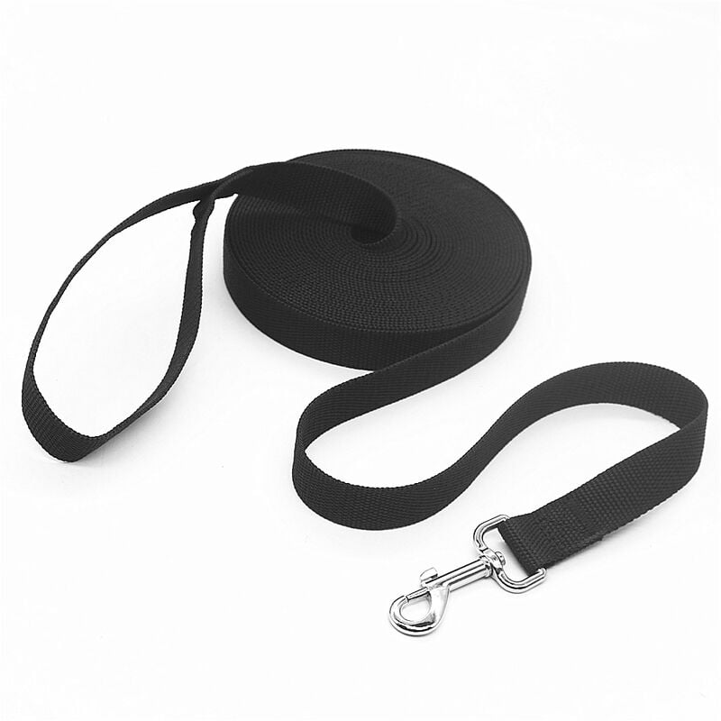 foto del prodotto fortuneville - cordino per cani, guinzaglio lungo da addestramento per cani, ideale per escursionismo, campeggio, addestramento, spiaggia - 15mx2.5cm-black-50ft