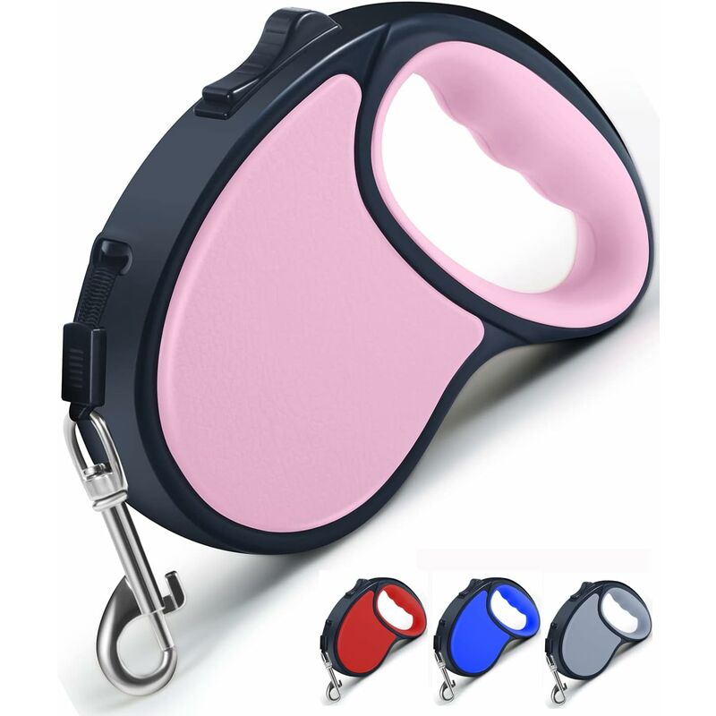 foto del prodotto fortuneville cordino per cani retrattile a 360 da 5 m 16 piedi nastro in nylon antigroviglio liscio e resistente con impugnatura antiscivolo,