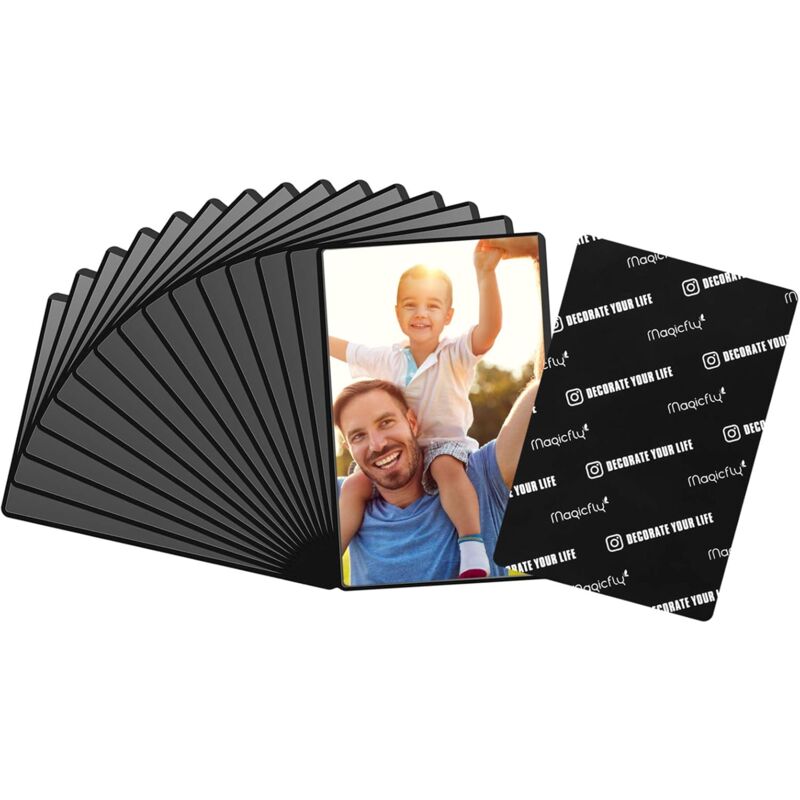 foto del prodotto fortuneville cornici magnetiche per frigorifero adatte a foto 10x15 cm, cornici magnetiche con tasca trasparente per armadietto per frigorifero,