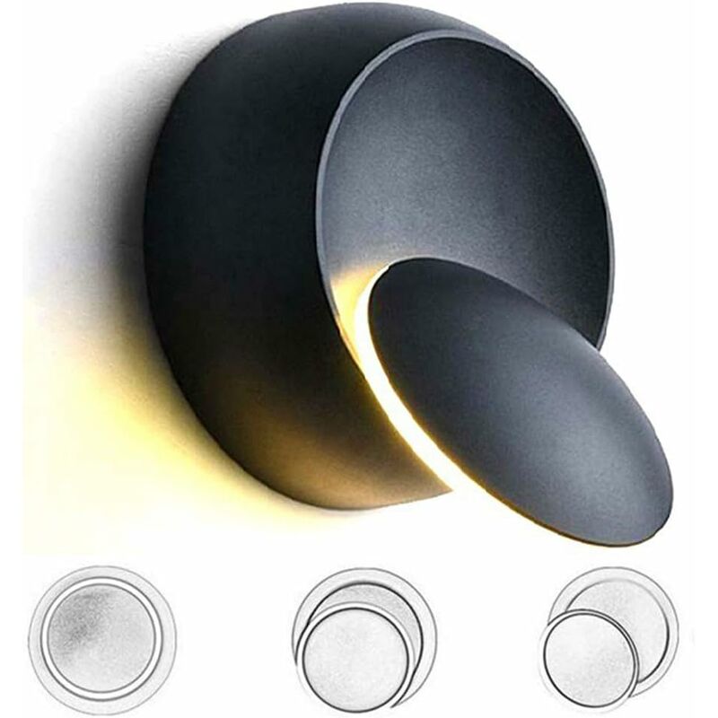 foto del prodotto fortuneville creative eclipse lampada da parete a led 5w applique da parete in stile minimalista moderno lampada da soffitto orientabile girevole a