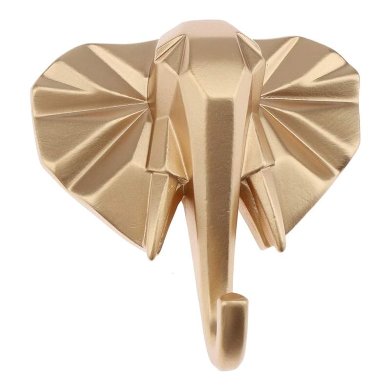 foto del prodotto fortuneville creativo animale oro testa di elefante wall art gancio regalo di inaugurazione della casa resina decorazione della casa appeso