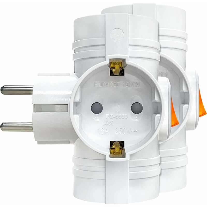 foto del prodotto fortuneville cubo con prese usb, multipresa a 4 prese senza cavo, adattatore per presa 4000 w 10 a e 2 prese triple usb 1 tipo c 5 v 3,4 a 