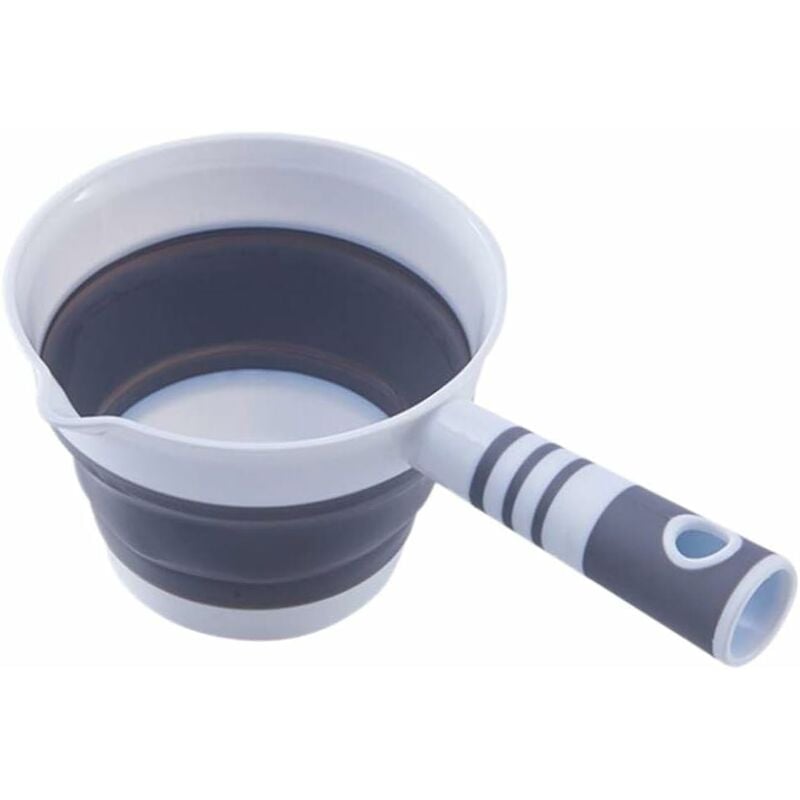 foto del prodotto fortuneville cucchiaio d acqua pieghevole portatile in plastica con manico lavello da cucina doccia shampoo accessori da giardinaggio grigio