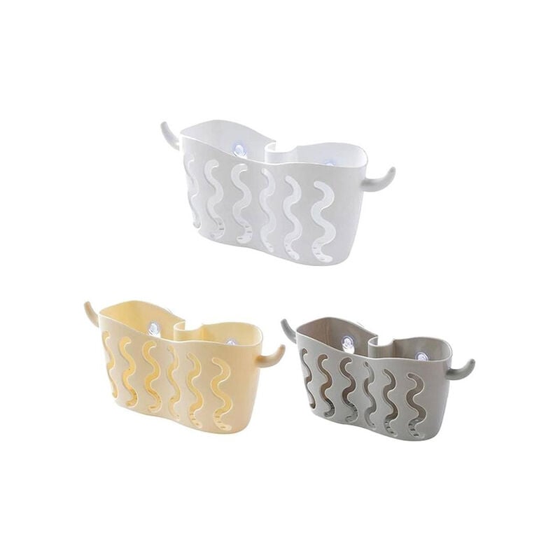 foto del prodotto fortuneville cucina sottovuoto lavello scolapiatti spugna portaoggetti portaoggetti scrub sapone portaoggetti accessori da cucina 1 pz bianco 