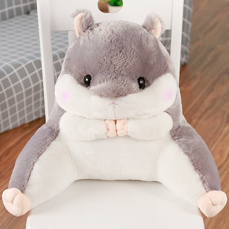 foto del prodotto fortuneville cuscini lombari in peluche a forma di criceto carino cuscino per lo schienale della sedia cuscino per il riposo in vita per il grigio