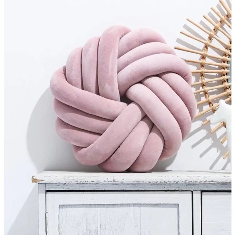 foto del prodotto fortuneville cuscino con nodo, cuscino annodato per divano letto, replica, cuscino con nodo decorativo, cuscino con palla con nodo 35x35cm, replica