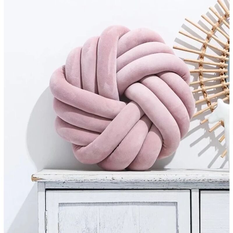 foto del prodotto fortuneville - cuscino con nodo, cuscino annodato per divano letto, replica, cuscino con nodo decorativo, cuscino con palla con nodo 35x35cm, replica di giocattolo per cameretta fatta a mano, regalo di moda creativa